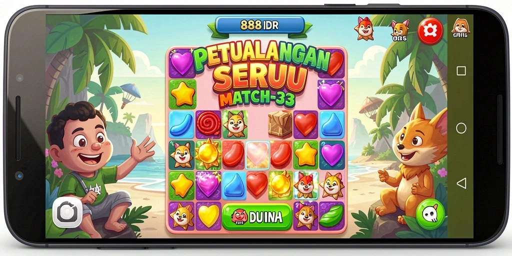 Screenshot gameplay <strong>888IDR</strong> menunjukkan keseruan mencocokkan elemen.