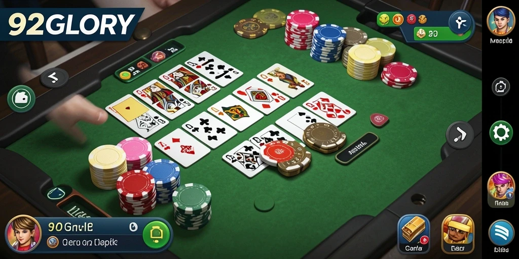 Screenshot gameplay 92GLORY yang menampilkan suasana seru permainan Gaple.