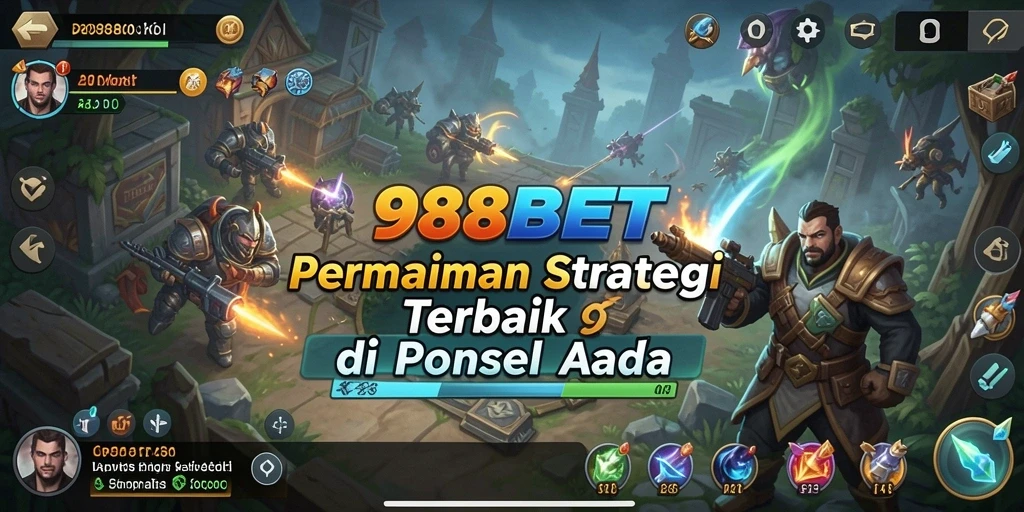 Screenshot gameplay 988BET menunjukkan aksi pertempuran strategis yang intens.