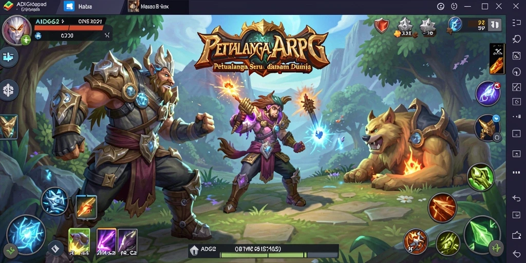Gameplay seru dalam ADG62 dengan karakter dan pertarungan epik.