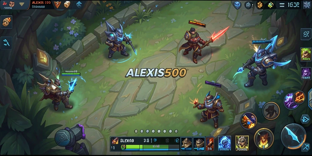 Gameplay ALEXIS500 menampilkan pertempuran seru dalam arena MOBA.