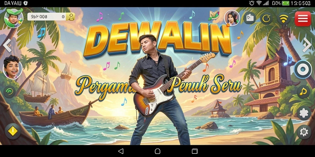 Tampilan screenshot DEWALIN menampilkan gameplay seru dengan musik yang beragam.