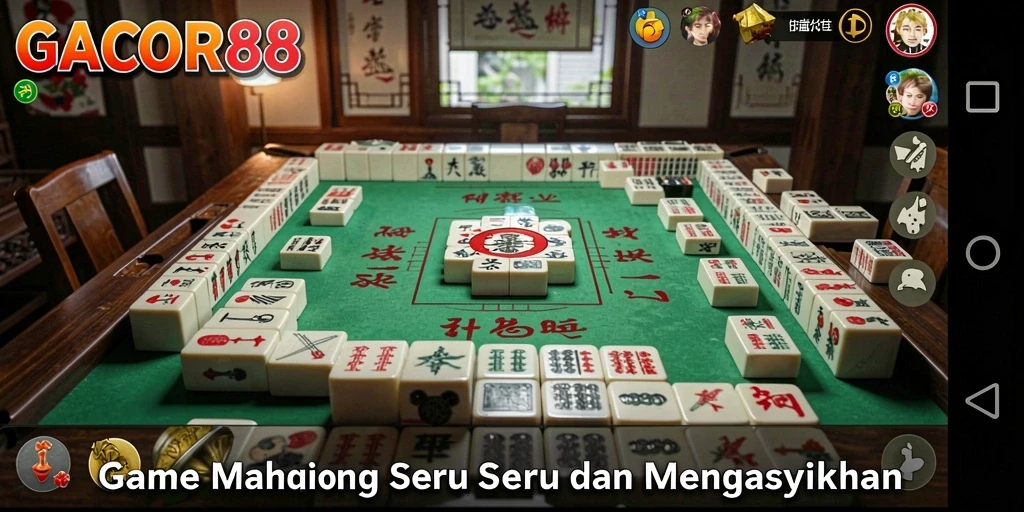 Tampilan gameplay GACOR88 yang menarik dengan ubin Mahjong.