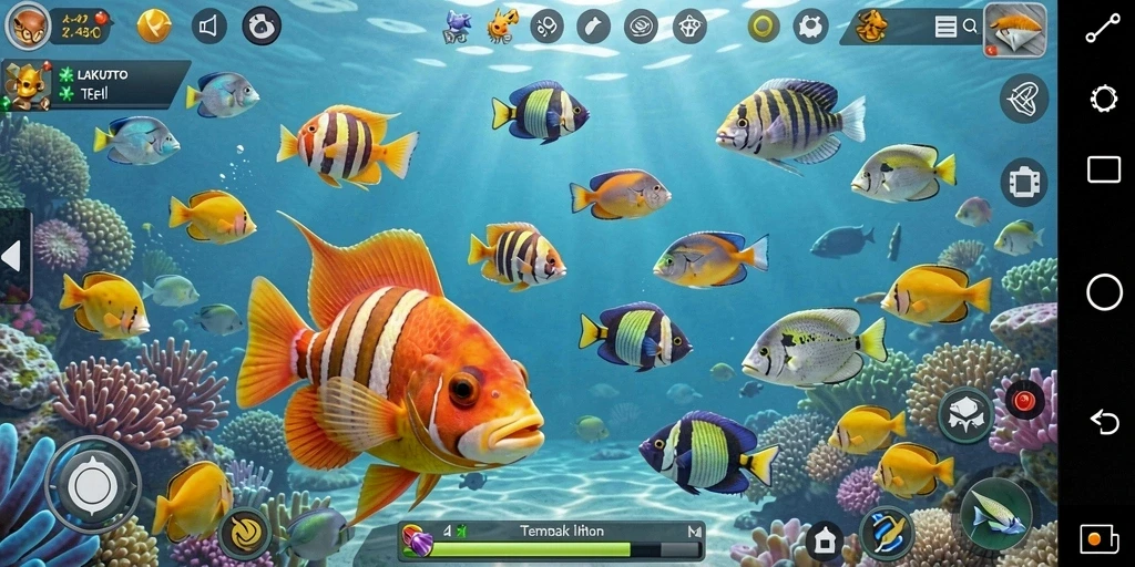 Tampilan gameplay Tembak Ikan yang menyenangkan dan mengasyikkan.