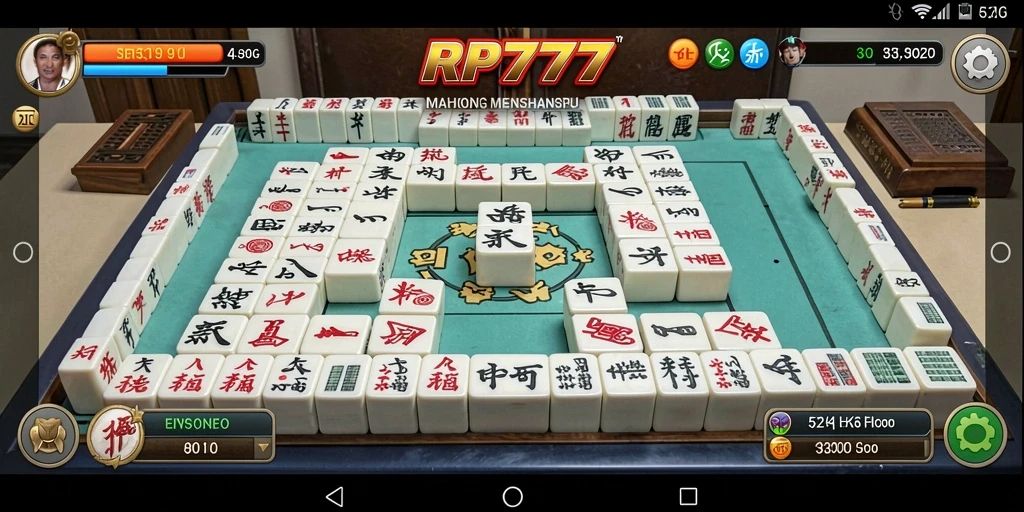 Tampilan menarik dari gameplay RP777 dalam permainan Mahjong.