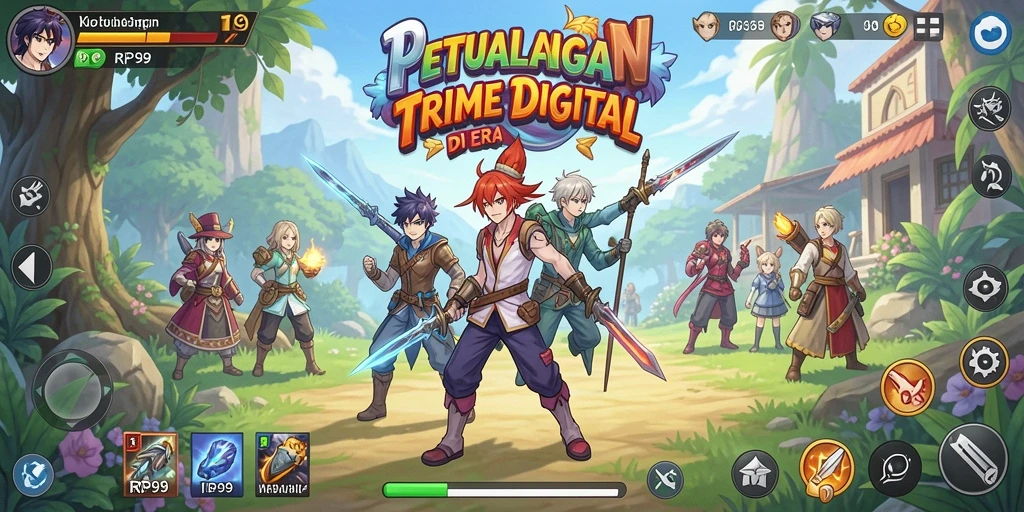 Tampilan menarik dari gameplay RP99 yang penuh aksi anime.