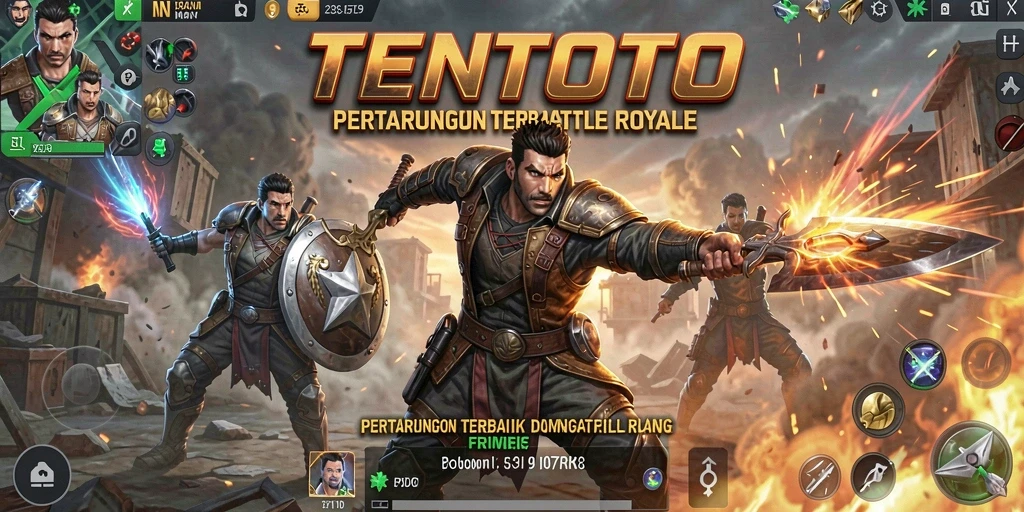 Gameplay seru dalam TENTOTO di arena Battle Royale.